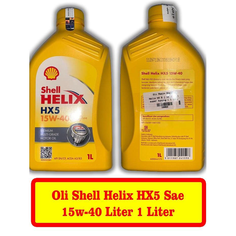 Jual Shell Oli Mobil Helix HX5 Sae 15w-40 Liter 1 Liter ORIGINAL Asli ...