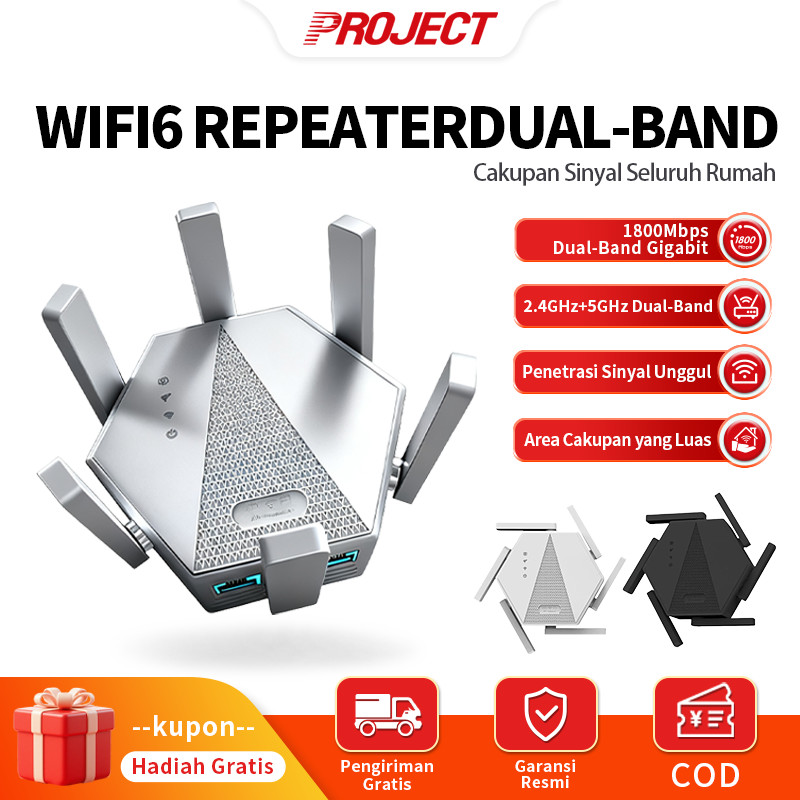 Jual PJT WiFi 6 Dual Band WiFi Extender Repeater - Penguat Sinyal ...