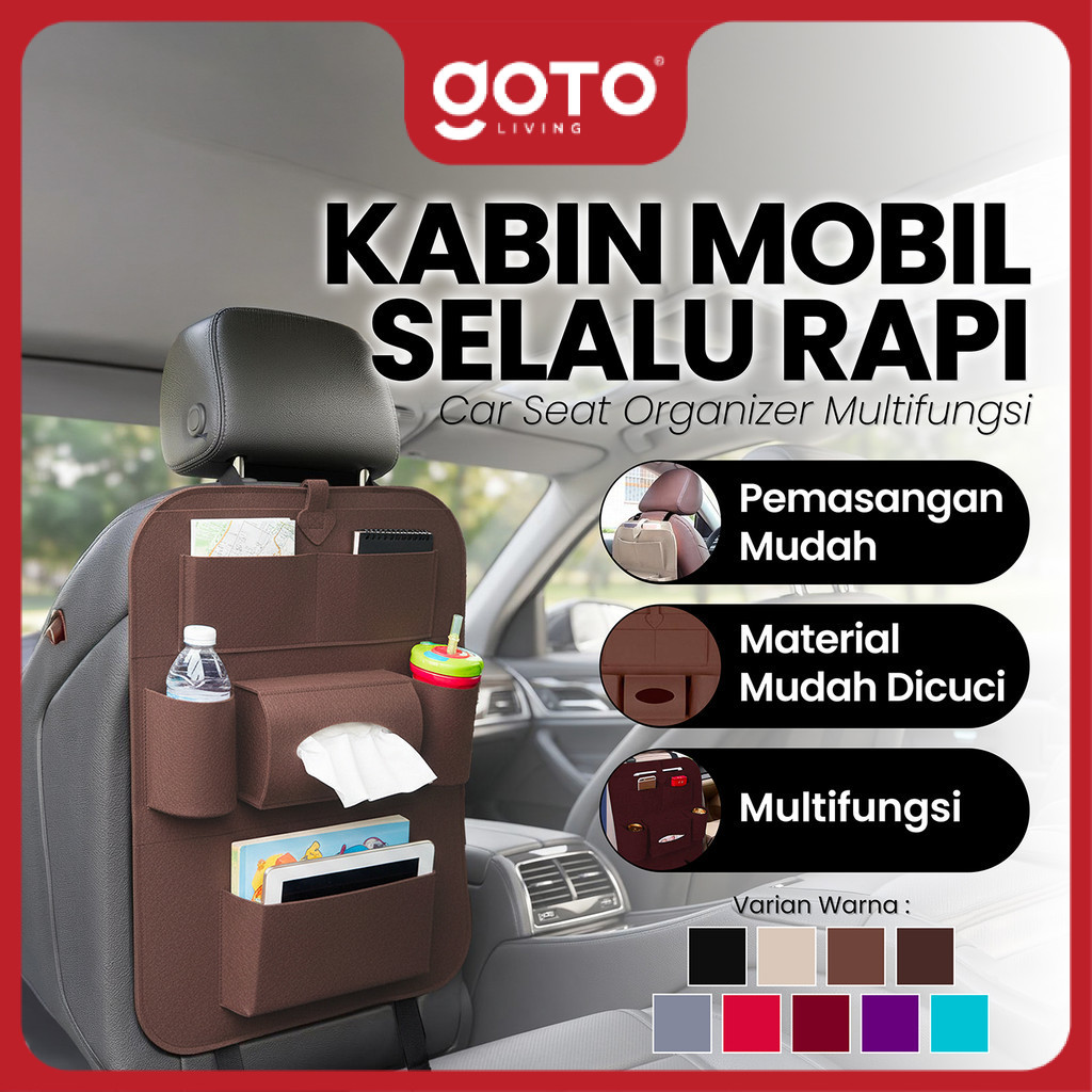 (Crazy Deal) Goto Mobio Car Seat Organizer Tas Belakang Jok Mobil Multifungsi