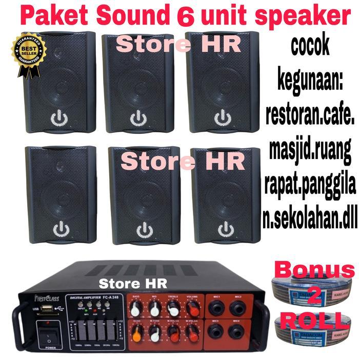 Jual Paket Sound System kafe restoran cafe masjid isi 6 unit speaker ...