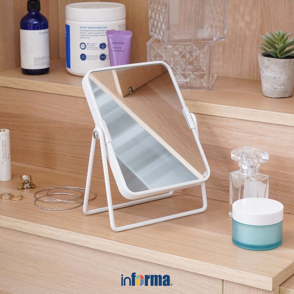 Jual Informa Cermin Rias Meja 15.5x21 cm Pembesaran 2x - Putih Kaca ...