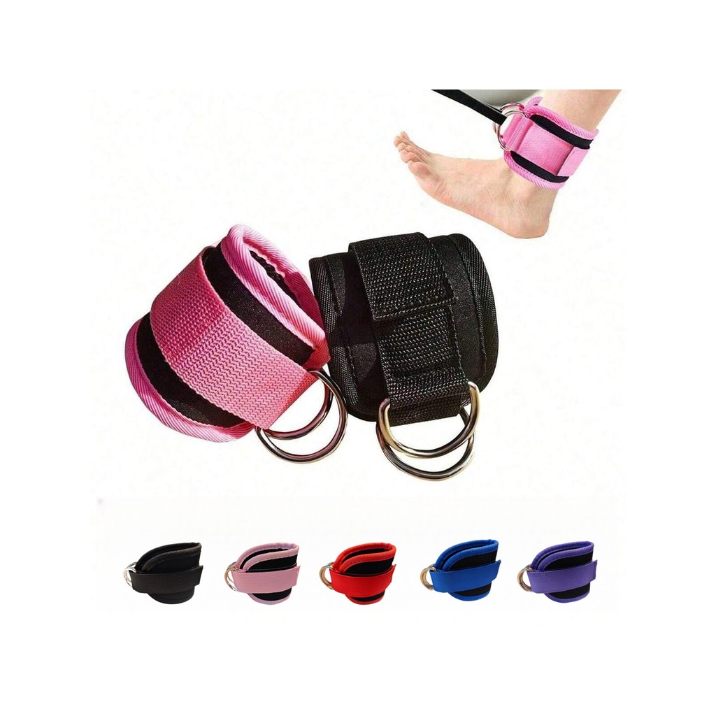 Jual Fitness Ankle Straps Adjustable D-Ring Support Cuffs Gym Leg ...