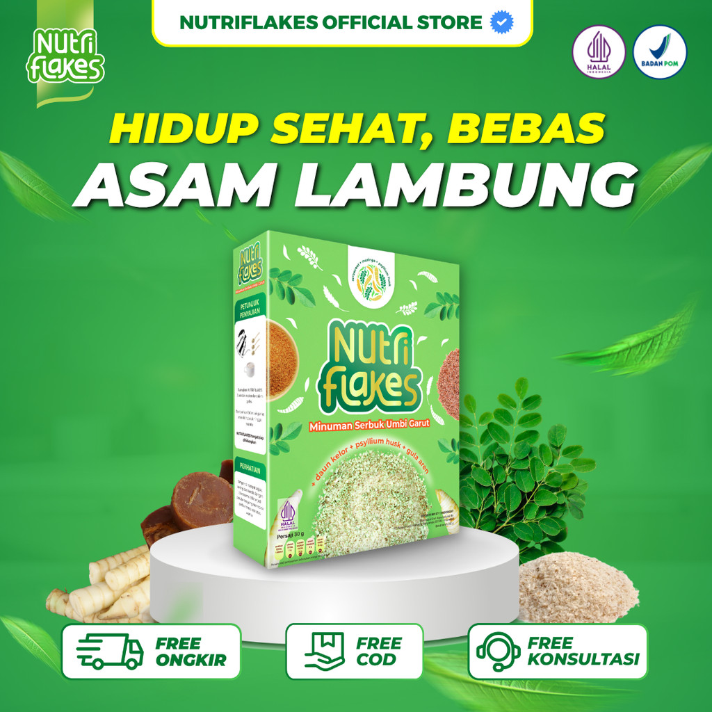Nutriflakes Sereal Umbi Garut Atasi Asam Lambung Alami Paket 1 Box