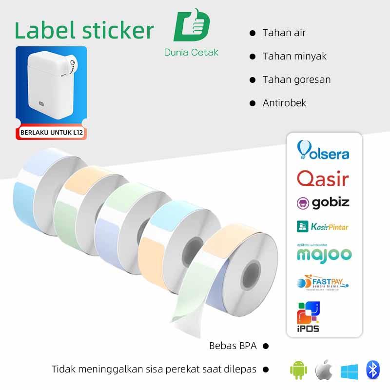 Jual L12 Kertas Label Glossy Thermal Stiker, Stiker Barcode, Kertas ...