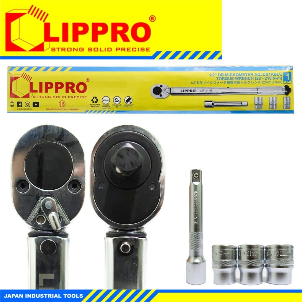 Jual Kunci Torsi Momen 1/2 Inch Torque Wrench LIPPRO 28 - 210 Nm Motor ...