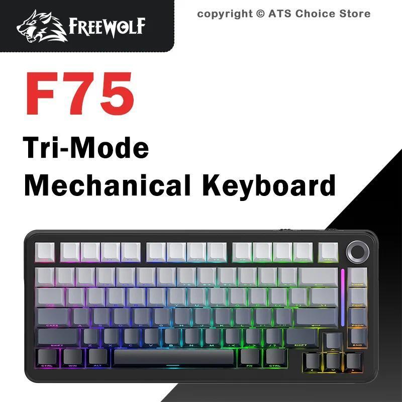 Jual FREEWOLF F75 75% Meanical Keyboard Tri-Mode Wireless Bluetooth Hot ...