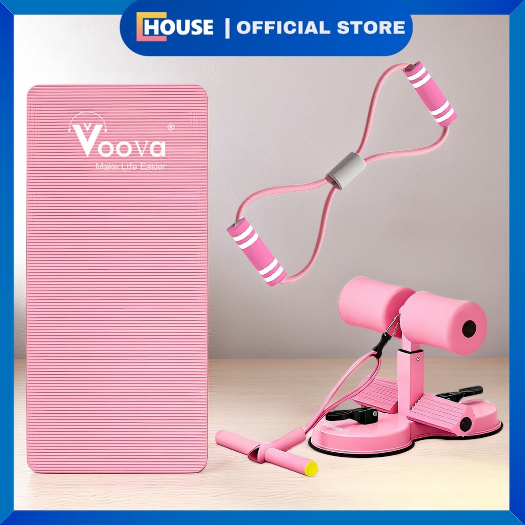 UHOUSE SET 3in1 Alat Olahraga Yoga Mat, Sit Up Trainer, Tali Yoga / Paket Hemat Home Workout