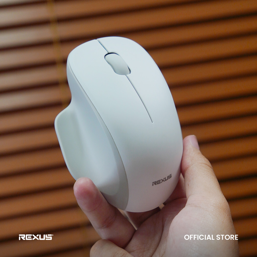 Rexus QB300 V2 Dual Mode Wireless Mouse Office Kantor - Ergonomic Shape Silent Click (8)