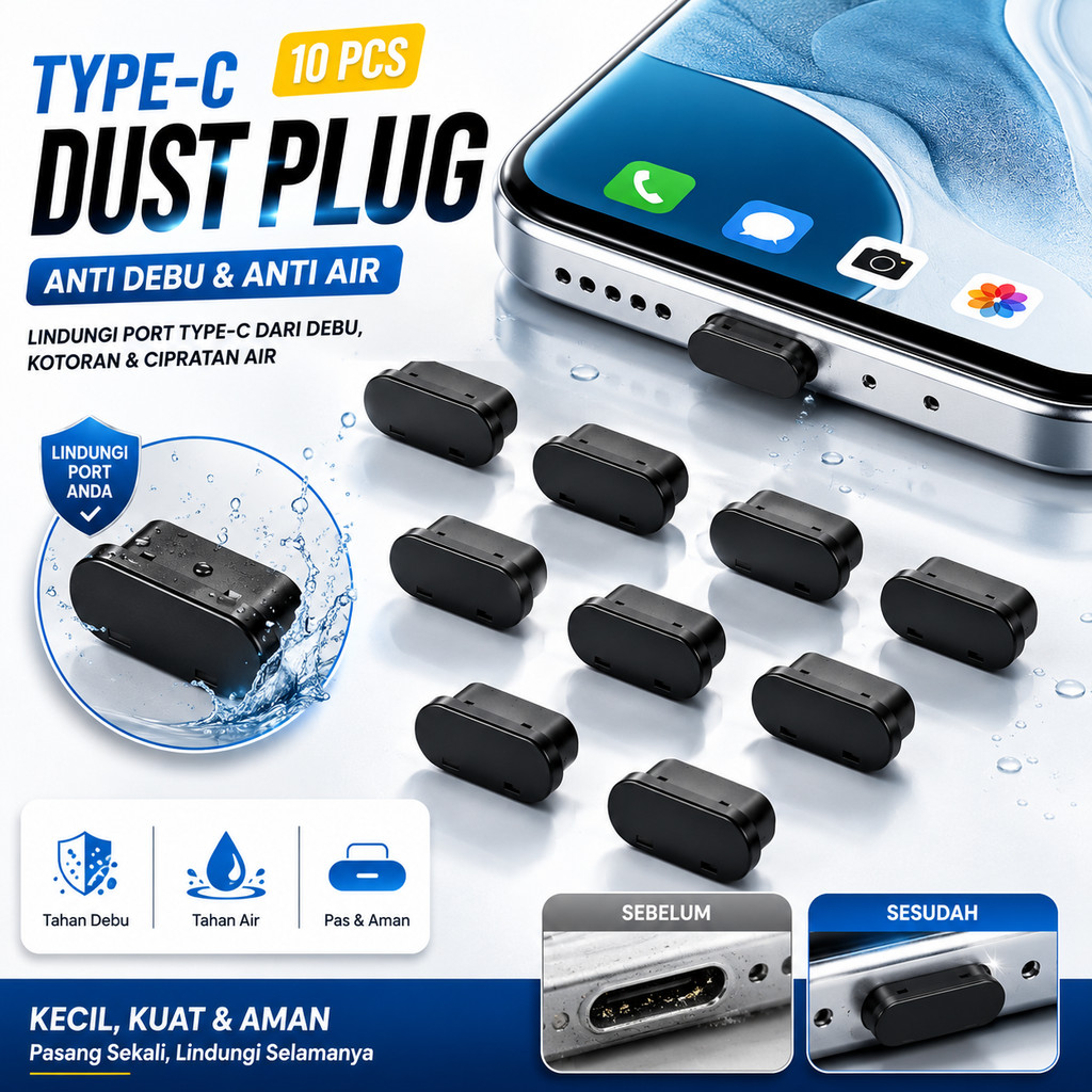 Jual 10 Pcs Port Cover Dust Plug Penutup Pelindung Lubang Charger USB ...