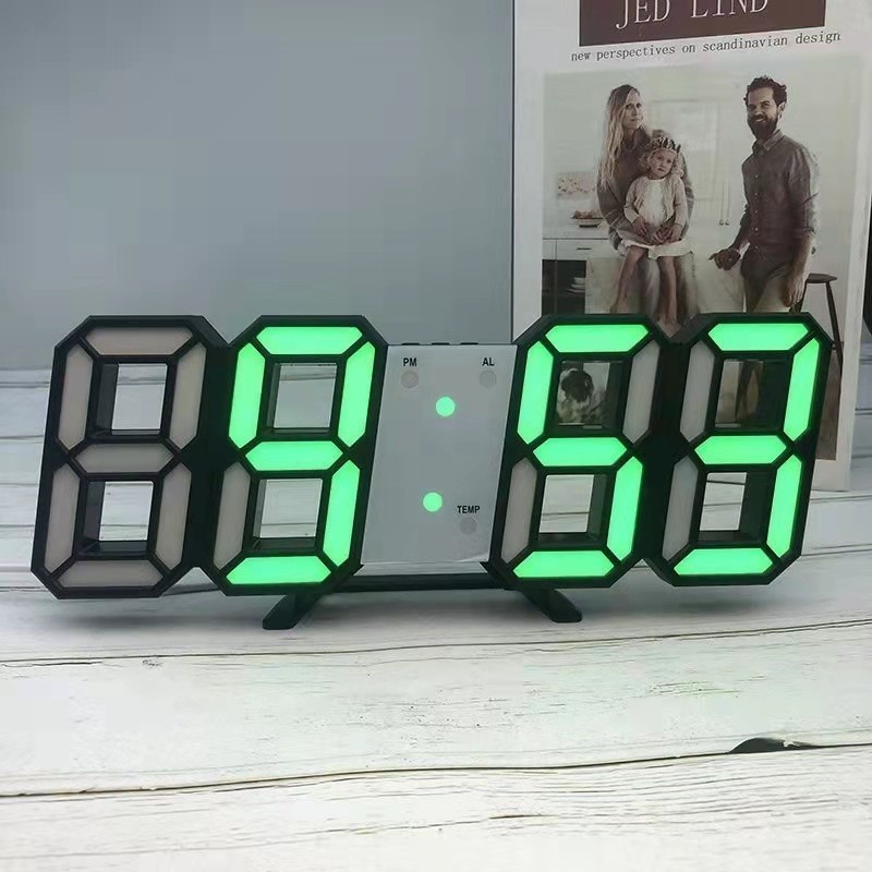 Jual J5414 Jam Dekorasi 3D Clock Jam Dinding Digital Jam Meja LED 3D ...