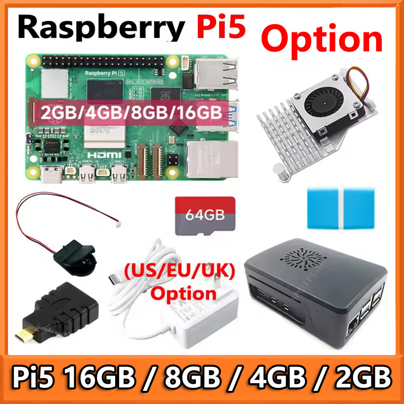 Jual Raspberry Pi 5 16GB /8GB/4GB/2GB RAM Option Pi5 8GB KIt PD Power ...