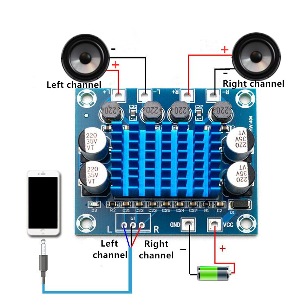 Jual XH - A232 Auo Power Amplifier Board with Official TPA3110 - 30W ...
