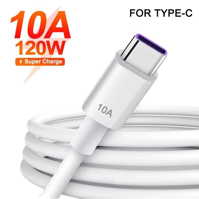 Jual 10A USB A to USB C Cable 120W Fast arging Data Transfer Data Cord ...