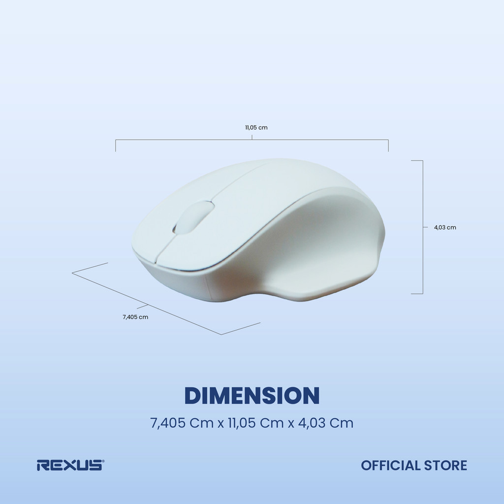 Rexus QB300 V2 Dual Mode Wireless Mouse Office Kantor - Ergonomic Shape Silent Click (2)