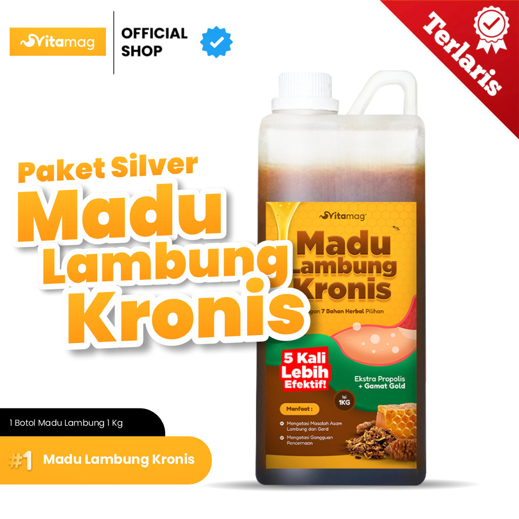 Madu Lambung Maag Gerd Vitamag Obat Magh Herbal Asam Lambung, Perut Kembung Nyeri Gerd Isi 1 Kg