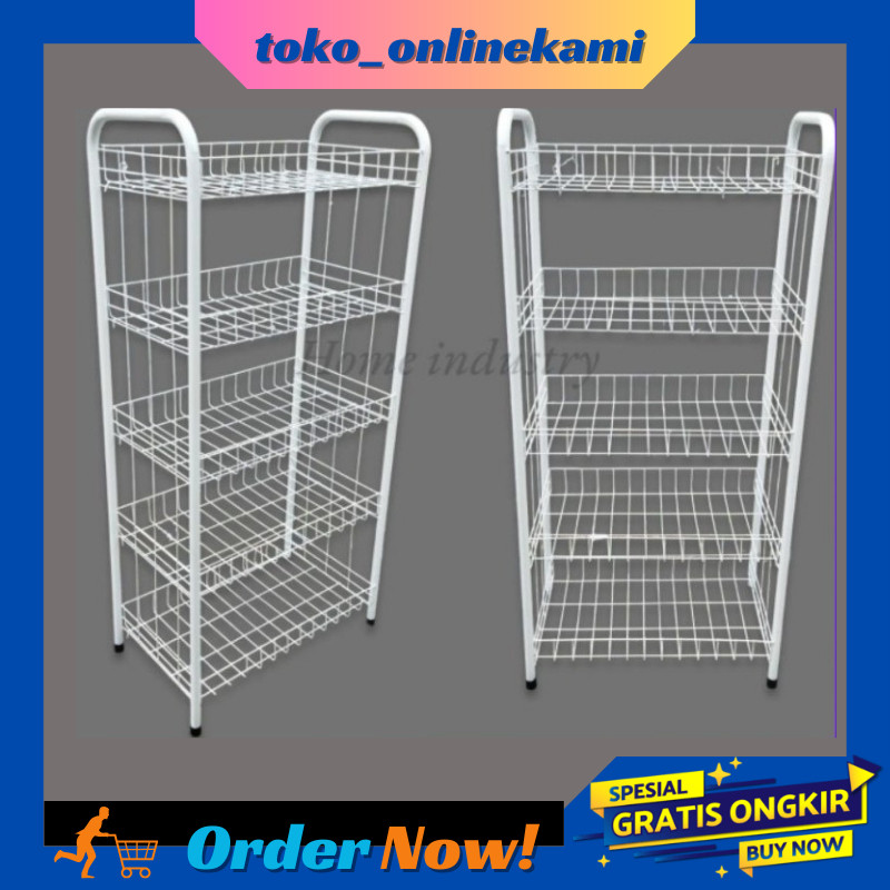 Jual Rak Chiki Roda/Rak Display/Keranjang Chiki/Rak Serbaguna 4 Susun ...