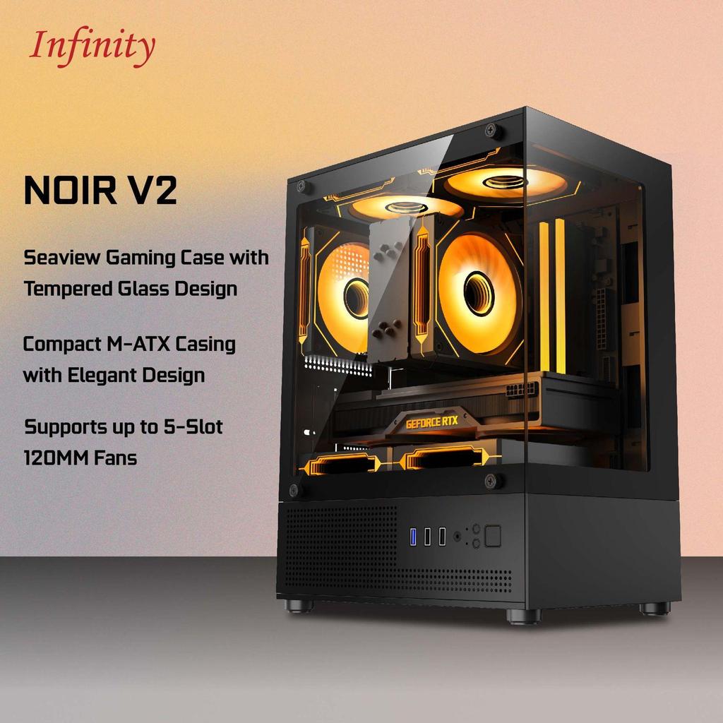 Jual Casing PC Infinity NOIR V2 (MATX) 3.5 x 1/ 2.5x 1 / USB 2.0 x 2 ...