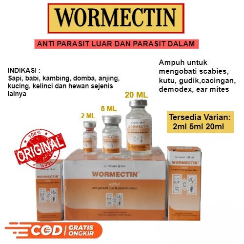 Jual Obat Suntik Wormectin Injeksi Kemasan 2ml 5ml 20ml Medion Pembasmi ...