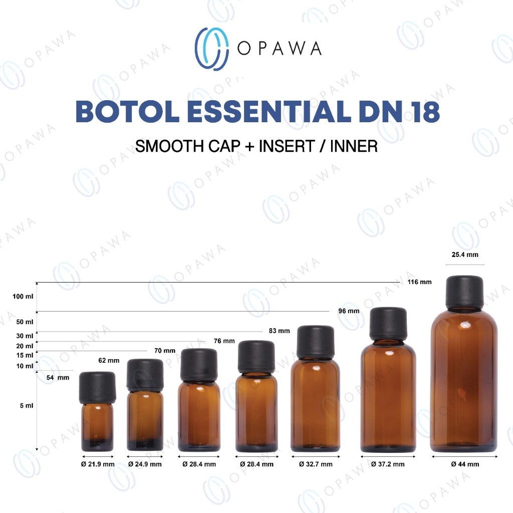 Jual Botol Kaca Amber Essential Oil & Serum | Botol Dropper Kaca DN18 ...