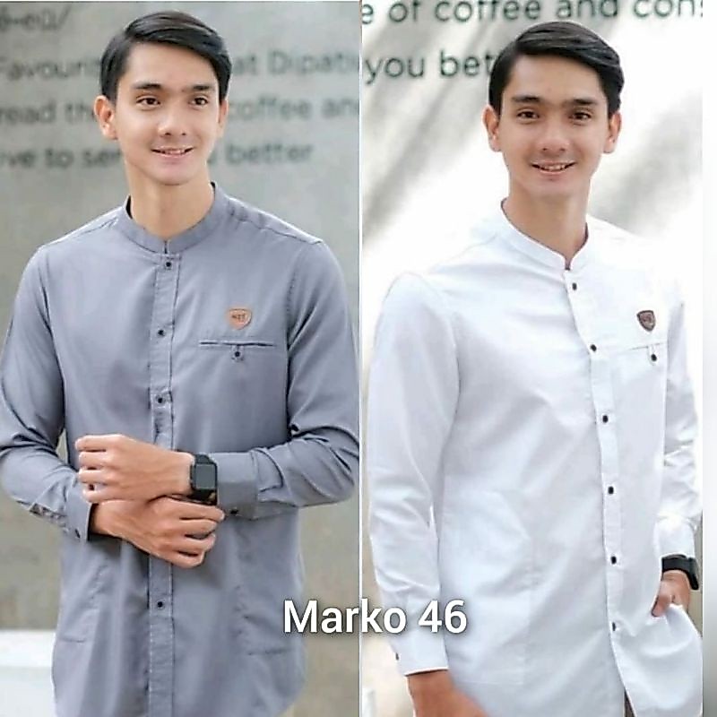 Baju koko kurta Pakistan lengen panjang masa kini dan terlaris