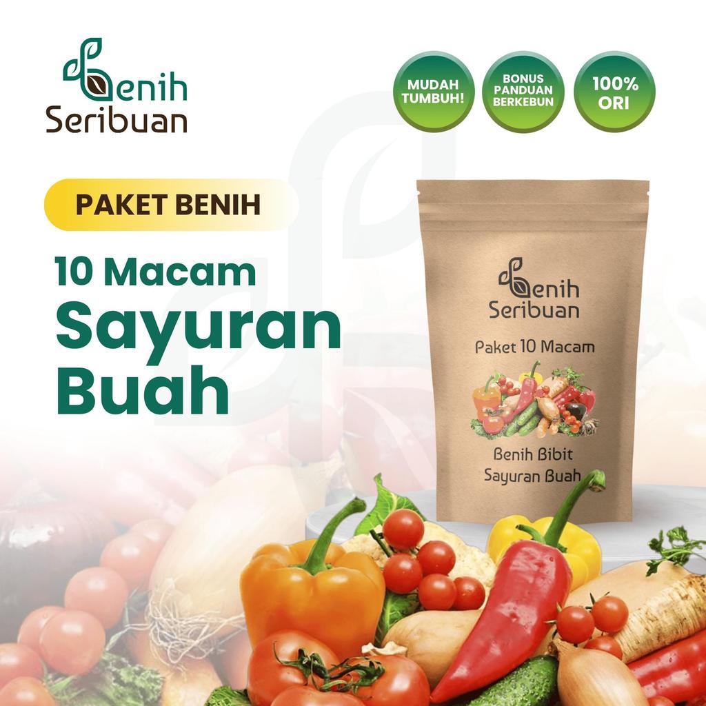 Paket Hemat Benih Sayur Buah F1 Hibrida 10 Jenis | Timun, Tomat, Cabai, Kacang Panjang, Terong dll