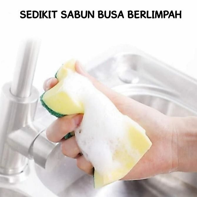 Jual Spons Cuci Piring Sabut Hijau Cuci Piring Spons Sponge Kuning ...