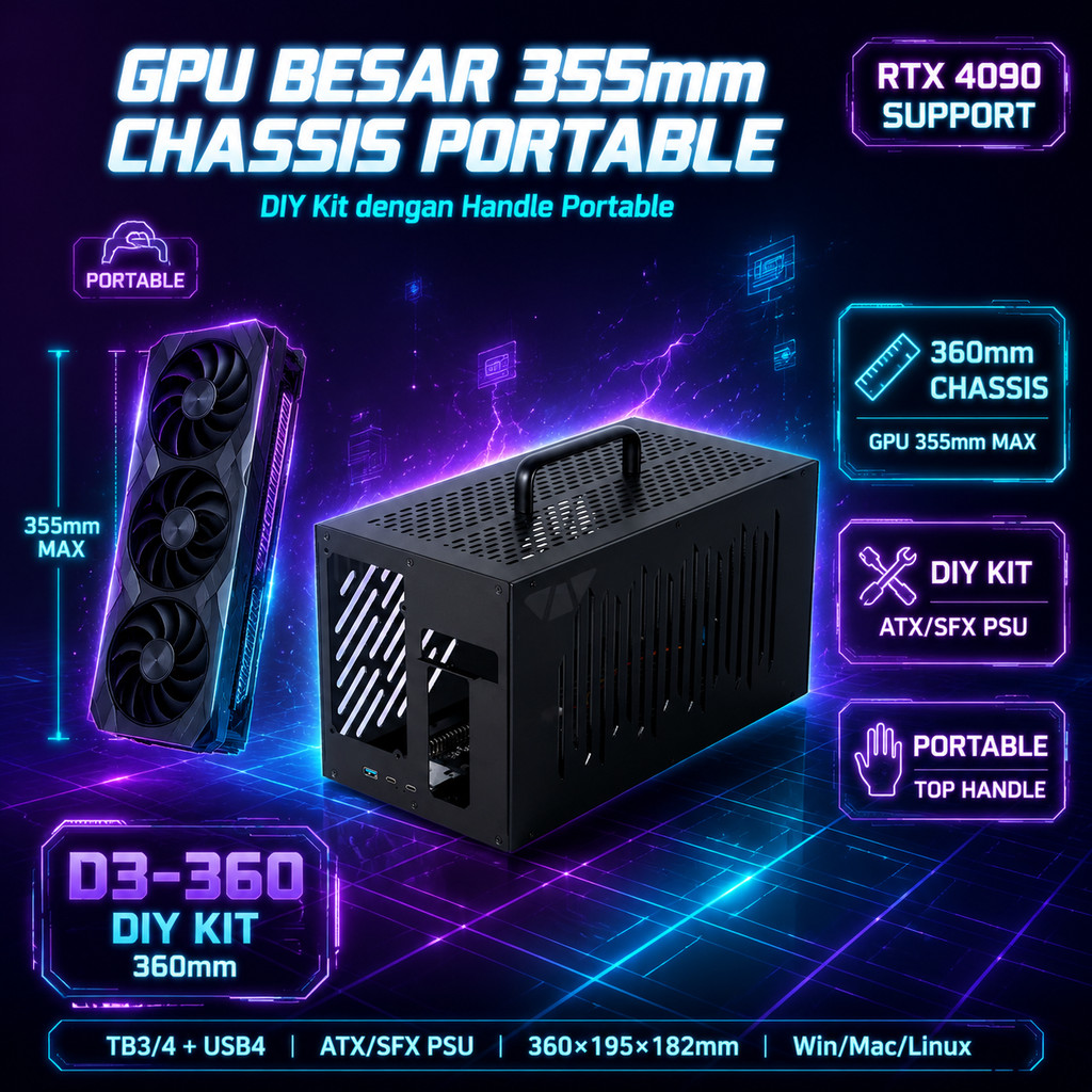 Jual Wikingoo eGPU Enclosure DIY Kit Thunderbolt 3/4 USB4 40Gbps ...
