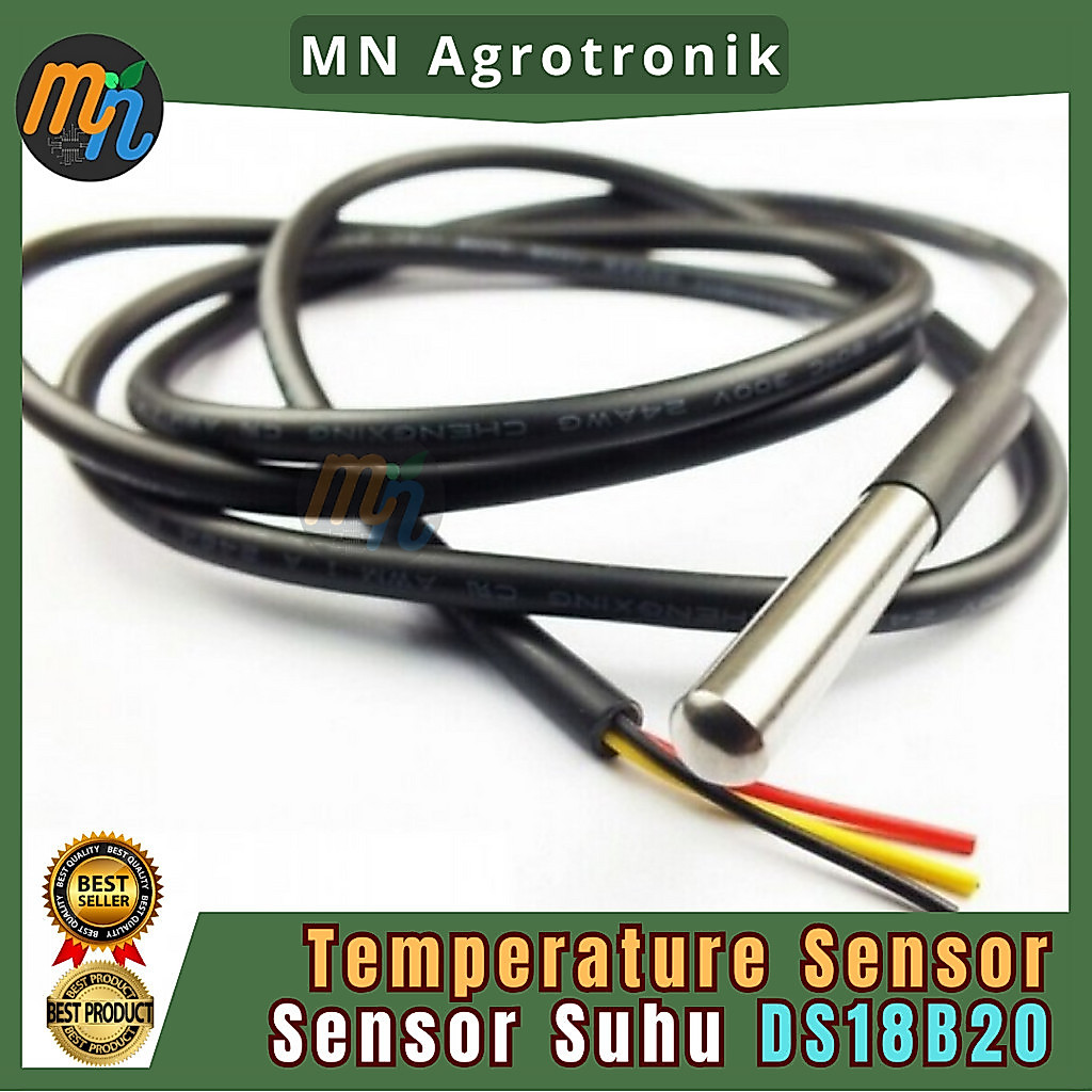 Jual DS18B20 WATERPROOF TEMPERATURE SUHU SENSOR PROBE ARDUINO, ESP, ETC ...