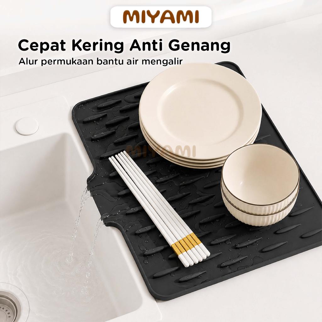 detail alur permukaan alas tiris piring silikon anti slip