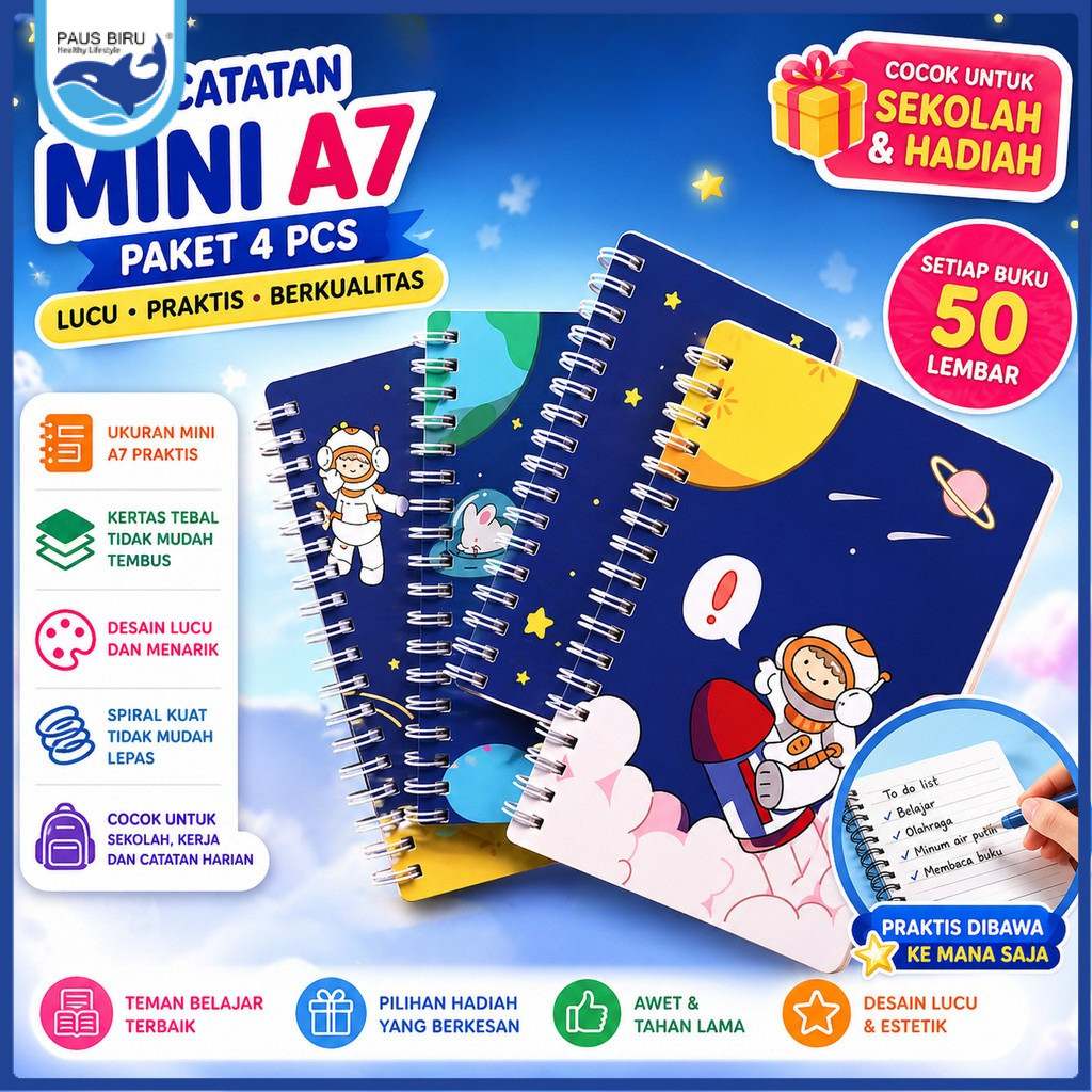 Jual Paus Biru - Notebook A7 Buku Kecil Catatan Praktis & Portable ...