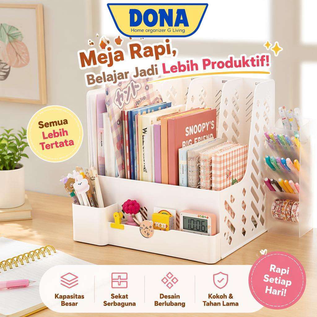 Jual DONA Rak Buku Minimalis Aesthetic Organizer Meja Serbaguna Tempat ...
