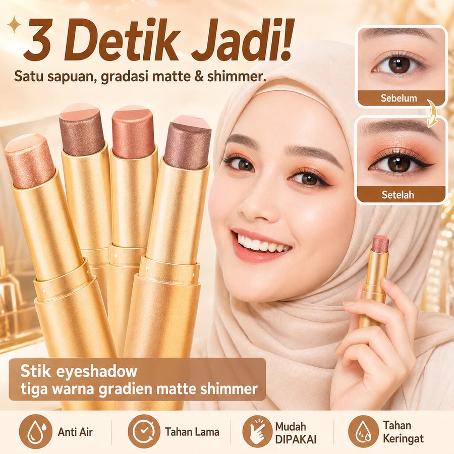 3 Detik Jadi Stik Eyeshadow Tiga Warna D...