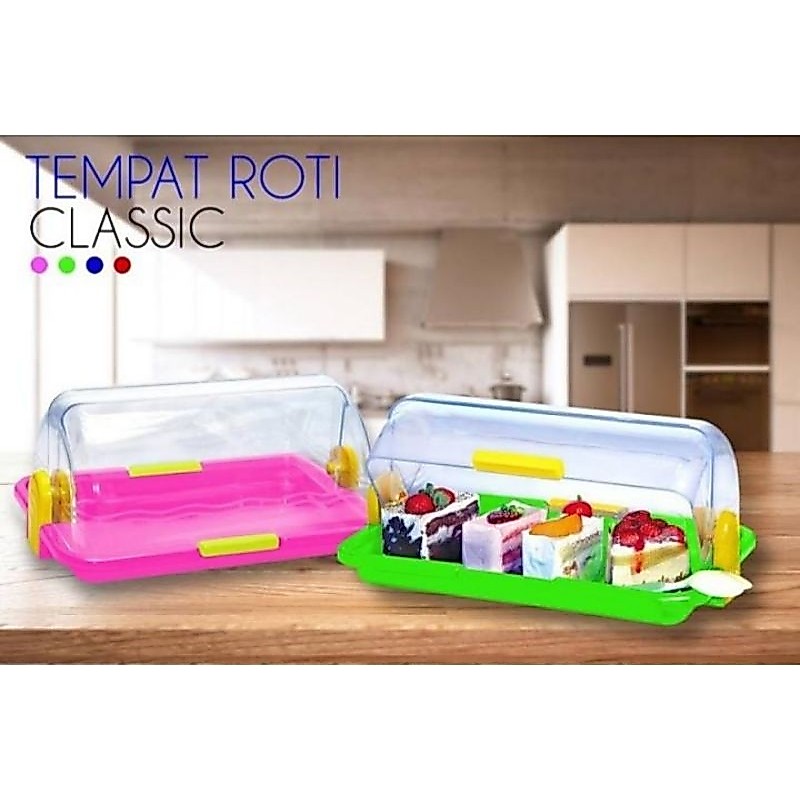 Jual Tabitha tempat roti Classic plastik tutup transparan roti tawar ...