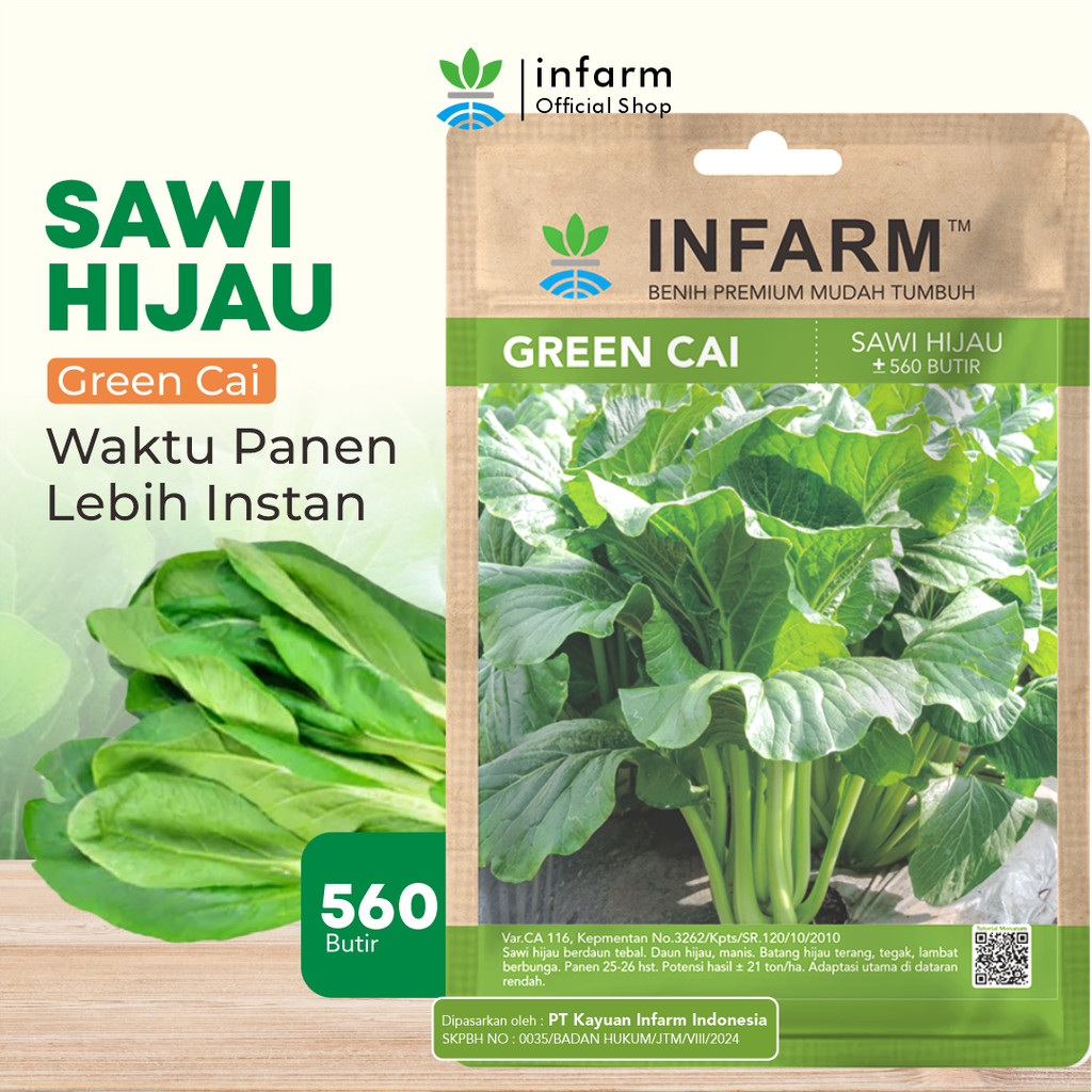 INFARM - Benih Sawi Hijau Caisim Super Bibit Biji Unggul Sayuran Daun Segar Cepat Panen Mudah Tumbuh Cocok Untuk Hidroponik dan Kebun Rumah Benih Sayur Berkualitas Tinggi Mudah Berkecambah Daun Lebar Hijau Segar Batang Tebal Renyah Tidak Pahit Daun Lebat