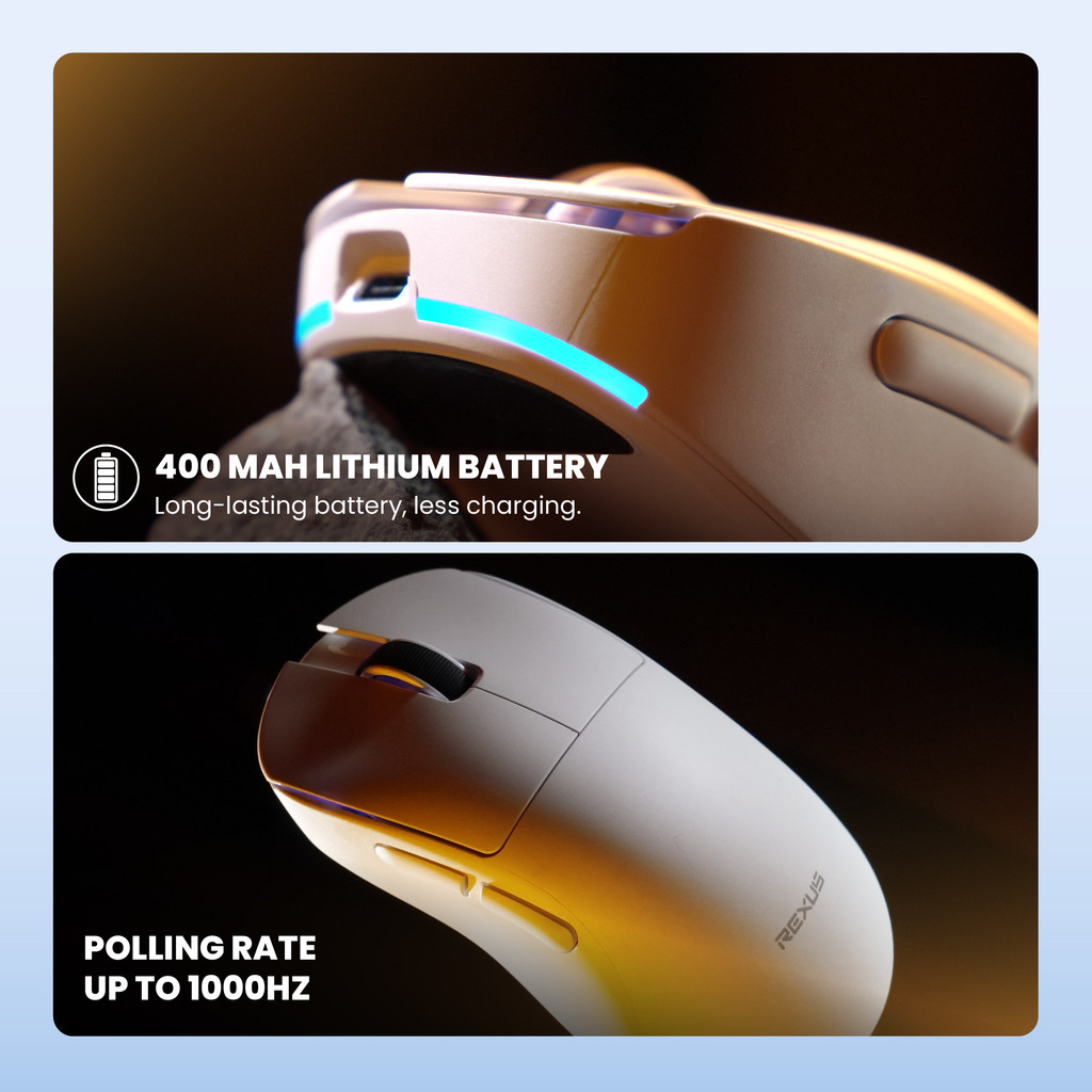 Rexus Riva II Wireless Ergonomic Gaming Mouse Triple Connection PAW 3311 (5)