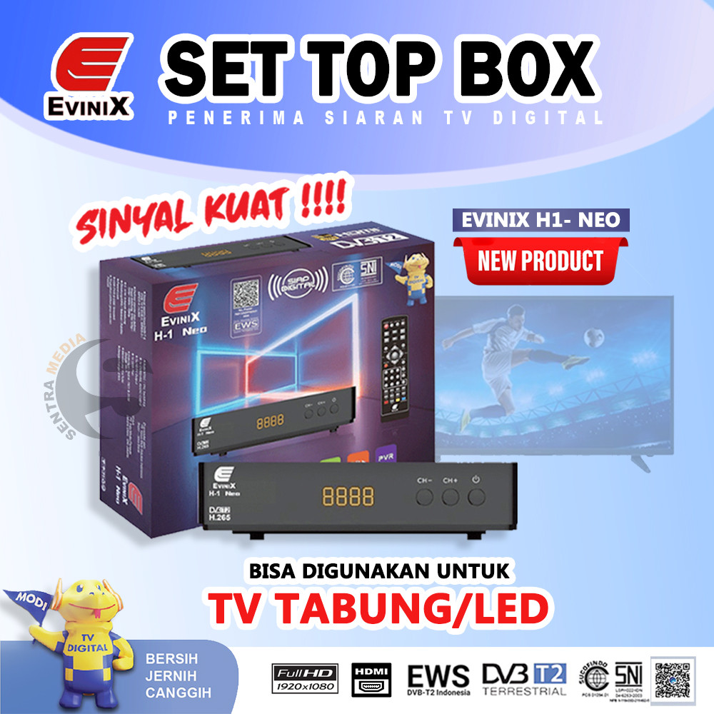 Set Top Box  Evinix H1 NEO Versi terbaru !!! STB PROMO TERMURAH BERGARANSI RESMI PENERIMA SIARAN TV DIGITAL DVB-T2