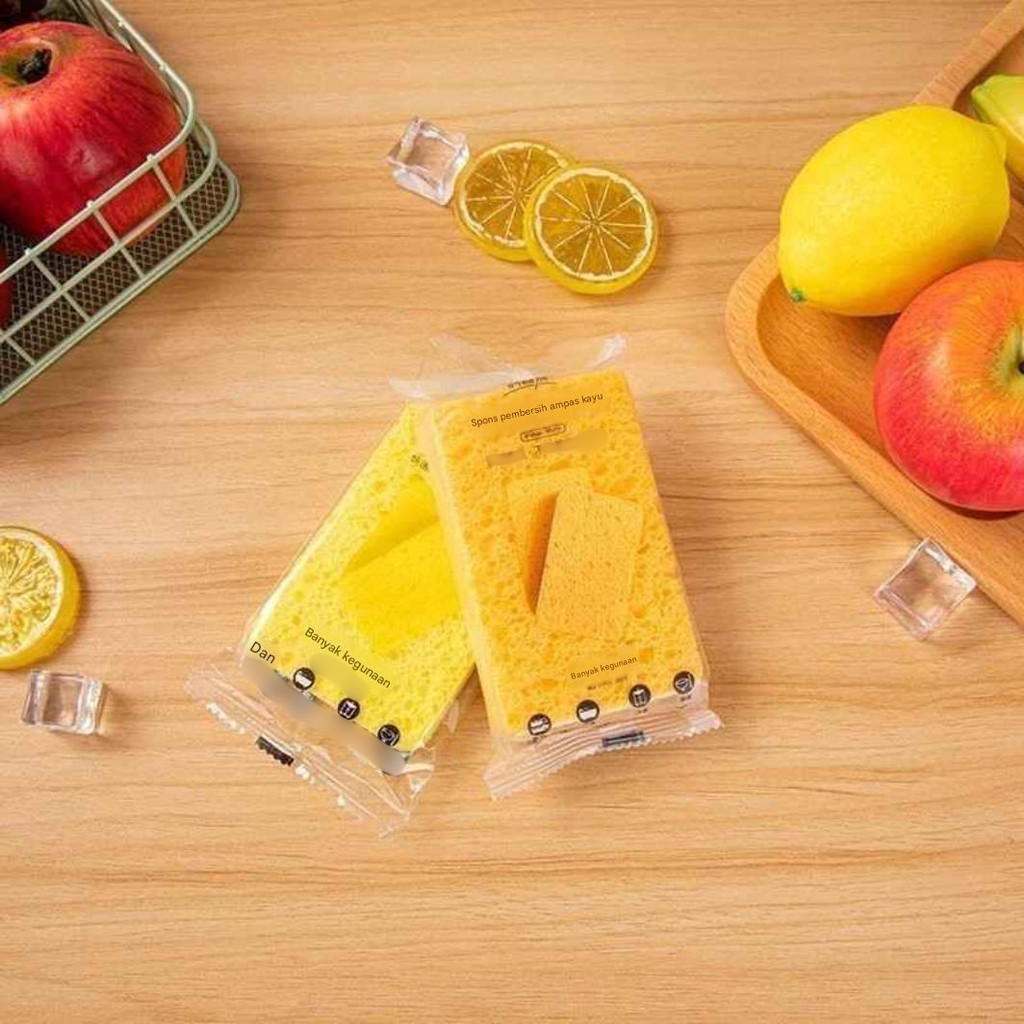 Jual Spons Cuci Piring Sponge Kuning Selulosa / Spons Pembersih Anti ...