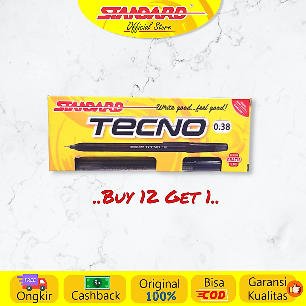 Standard - Pulpen Tecno 0.38 ( Alat Tulis / Pen / Ballpoint / Pena ) (3)