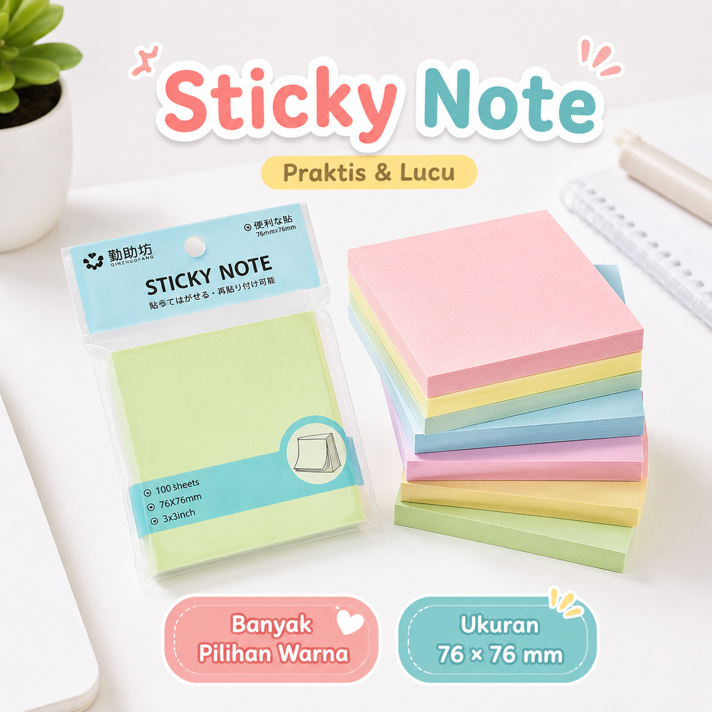 Jual Sticky Note Warna-warni 100 Lembar - Memo Label Penanda Halaman ...