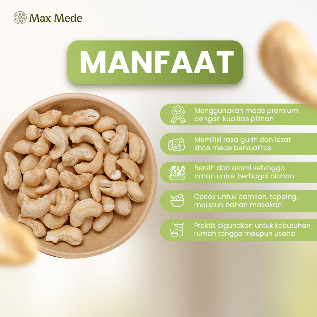 Jual Max Mede - PP / SS Kacang Mede Mentah Pecahan Besar 1Kg | Mete ...