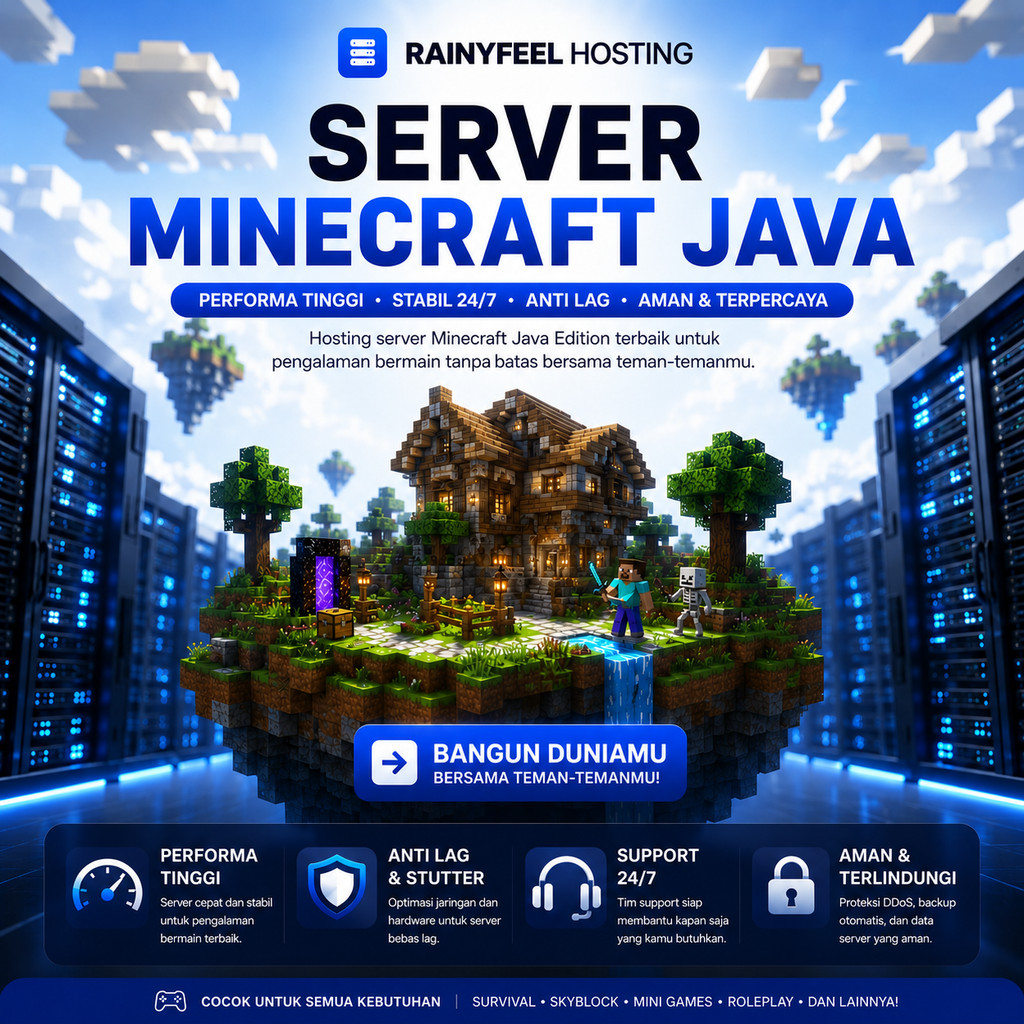 Jual MINECRAFT SERVER JAVA - Online 24 Jam Unlimited Member Bisa Plugin ...