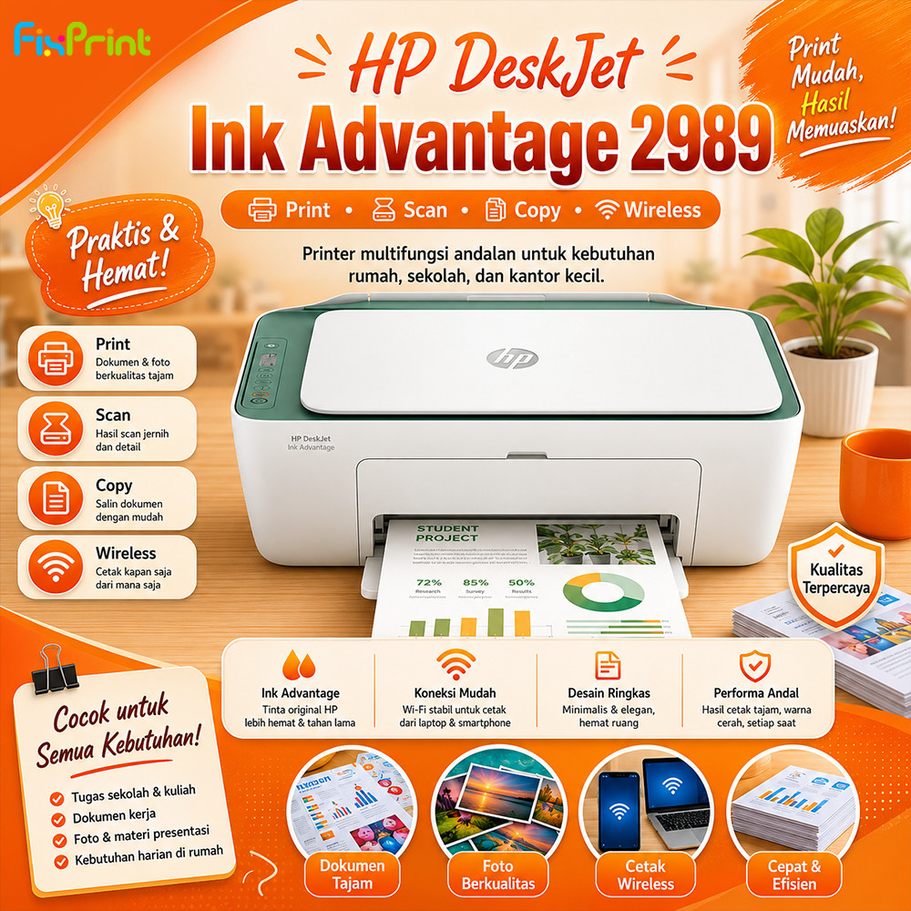 Jual Printer HP DeskJet Ink 2989 All In One WiFi Wireless Garansi Resmi ...