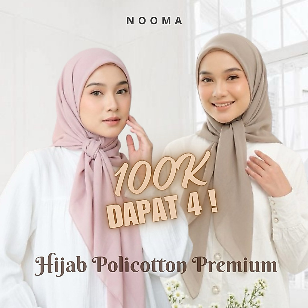 NOOMA - Plain Square Hijab Segiempat Premium