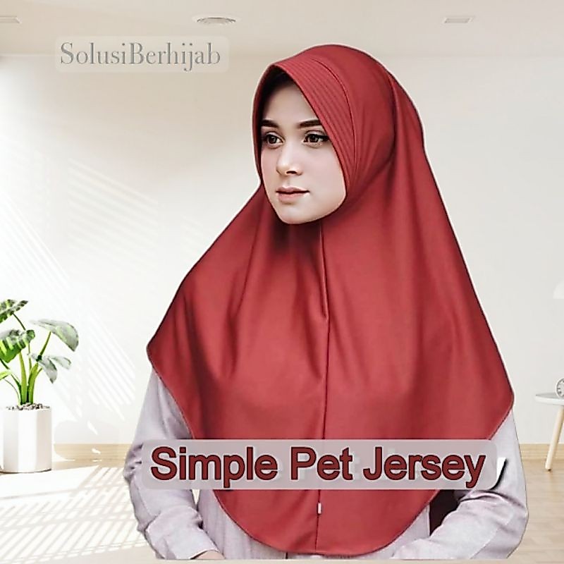 Hijab Instant HAMIDAH SIMPLE PET JERSEY  Bergo AdemStandar Warna Polos Jilbab Sekolah Olahraga Sport