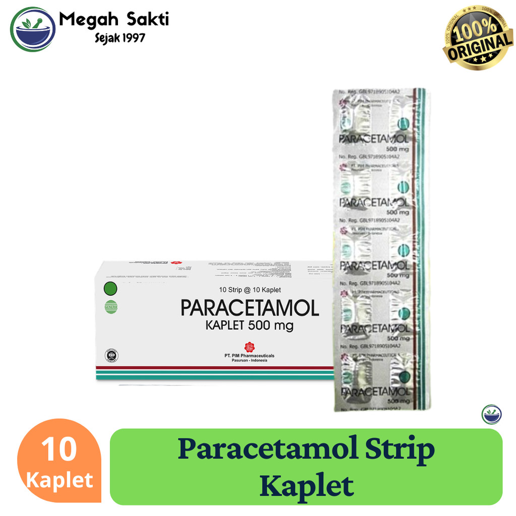 Megah Sakti - Paracetamol Strip10 Kaplet  | Pereda Demam Panas dan Nyeri