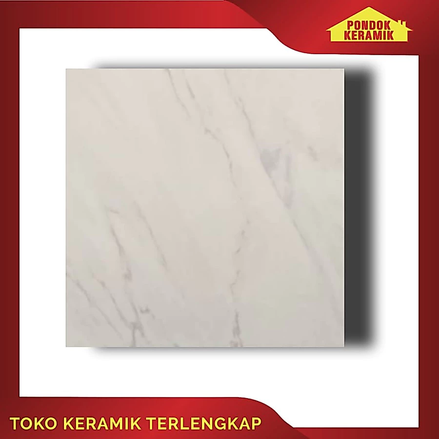 Keramik Lantai Otis 50x50 Amadeo White Motif Marble Glossy Carara