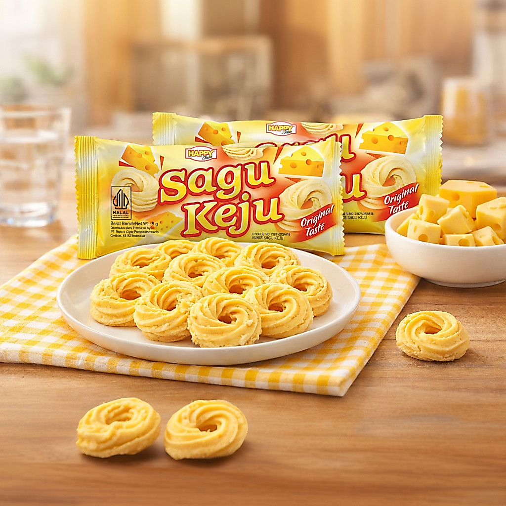 Jual [TERLARIS] HAPPY TIME - Sagu Keju Mini Snack Kue Kering Pack (Isi ...