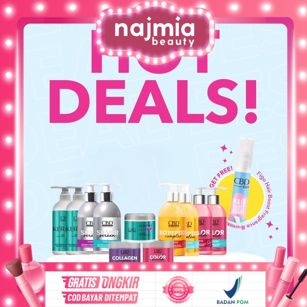 Najmia - B3G1 CBD Shampoo & Conditioner 250ml l Color Shield Keratin Collagen Silver Screen | Perawatan Rambut