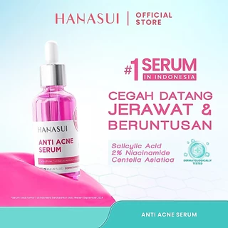 [CEGAH JERAWAT & BRUNTUSAN] HANASUI Anti Acne Serum - Kempeskan & Cegah Jerawat Kurangi Minyak Berlebih Menenangkan Kemerahan Kulit Berjerawat Mencerahkan & Meratakan Warna Kulit Lawan Bakteri Jerawat Kurangi Peradangan Serum Original BPOM