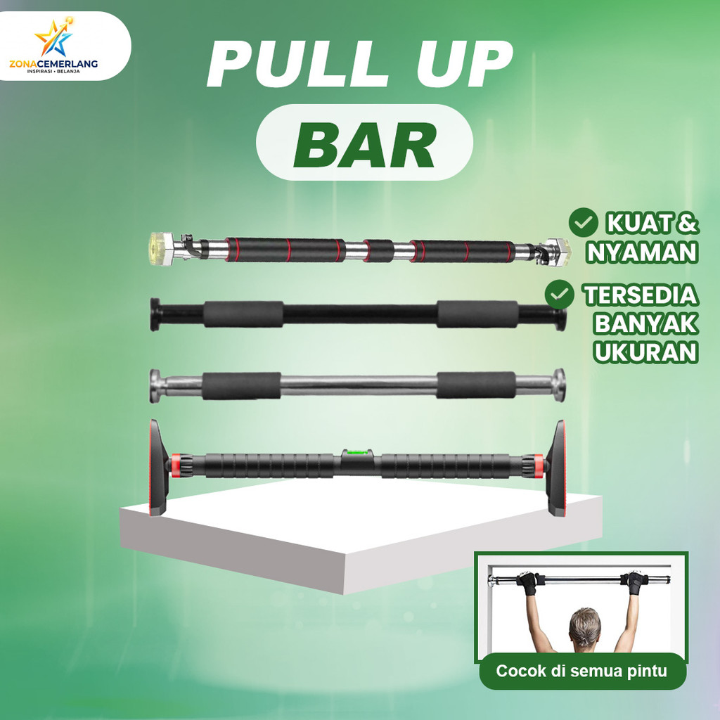 ZonaCemerlang Pull Up Bar Door Chinning Pintu Home Gym Panjang Adjustable 62-100 Cm